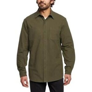Woolrich Chamois Shirt Men Small 100% Cotton Long Sleeve Button Down Green NWT
